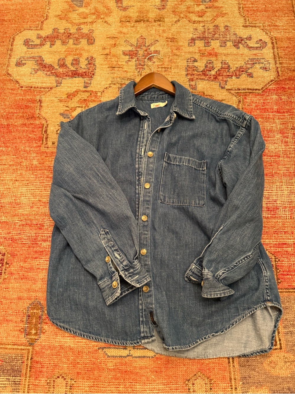 Faherty Denim Button-Up Shirt - size XS
